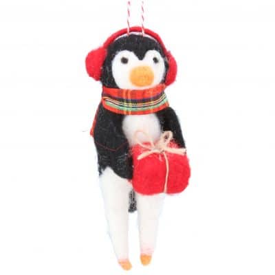 Gisela Graham Wool Mix Penguin Ear Muffs/Parcel