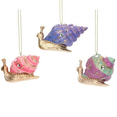 Gisela Graham Pastel/Gold Resin Sea Shell Dec, 3as