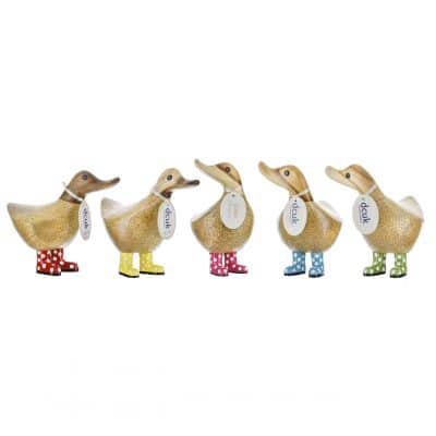 Alternative view of dcuk Natural Welly Walking Ducky - Blue Spotty