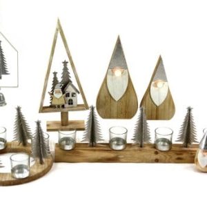 Small Round Wooden Santa