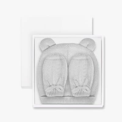 ba0085 Katie Loxton Beautifully Boxed Fine Knit Baby Hat And Mittens in Grey 2