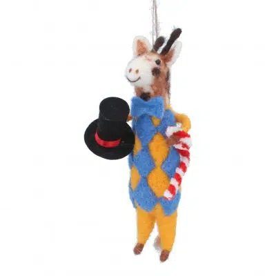 Gisela Graham Wool Dec 18cm - Dressed Giraffe