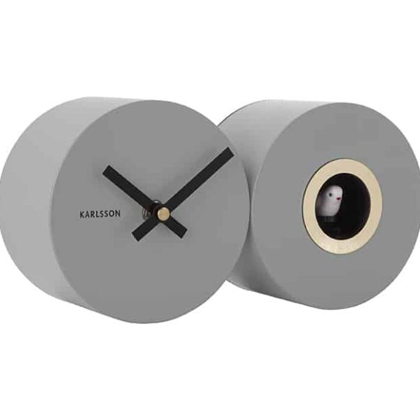 Alternative view of Karlsson Wall clock Duo Cuckoo Matt Mouse grey