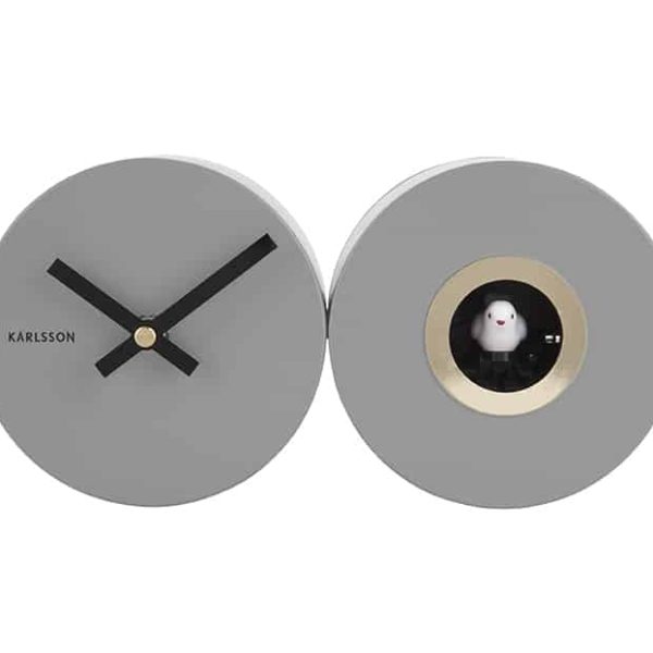 Karlsson Wall clock Duo Cuckoo Matt Mouse grey