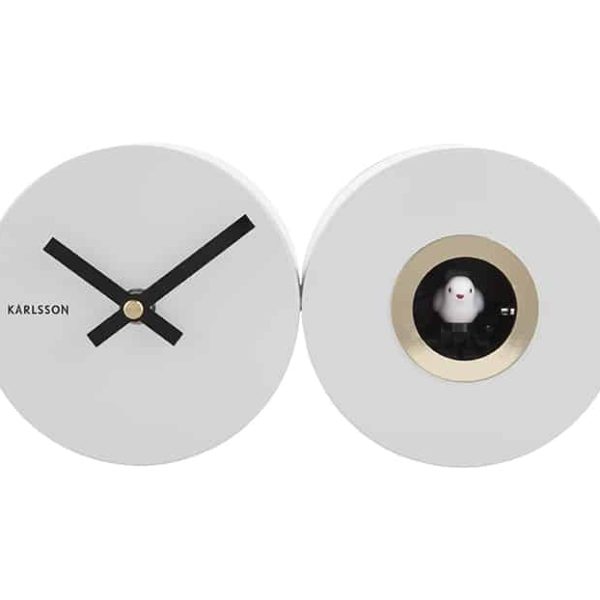 Karlsson Wall Clock Duo Cuckoo Matt White