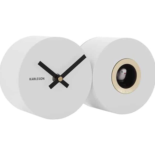 Alternative view of Karlsson Wall Clock Duo Cuckoo Matt White