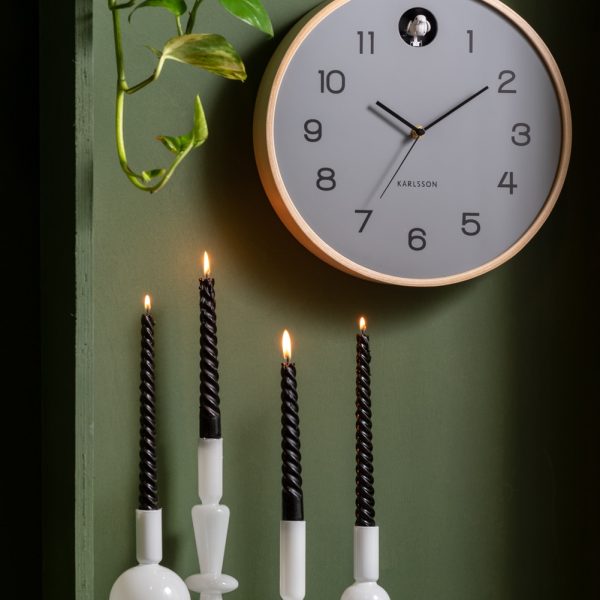 Alternative view of Karlsson Wall clock natural Cuckoo birch Mouse Grey