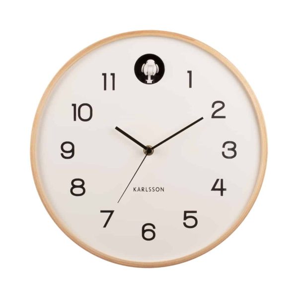 Karlsson Wall clock natural Cuckoo birch White