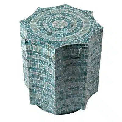 Alternative view of Turquoise Capiz Stool/Side Table