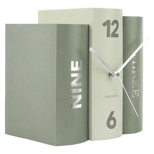 Karlsson Table Clock Book - Green