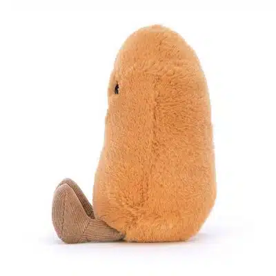 Jellycat Amuseable Bean A6B orange coloured soft toy bean side view
