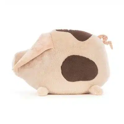 Jellycat Higgledy Piggledy Old Spot Huge HIG2PS peachy and brown pig with curly tail and little legs side view