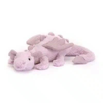 Jellycat Lavender Dragon Little LAV6DDL lilac fur dragon with sparkly wings and tail