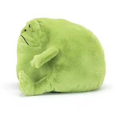 Jellycat Ricky Rain Frog Large RR2F grumpy frog, large rounded animal side view