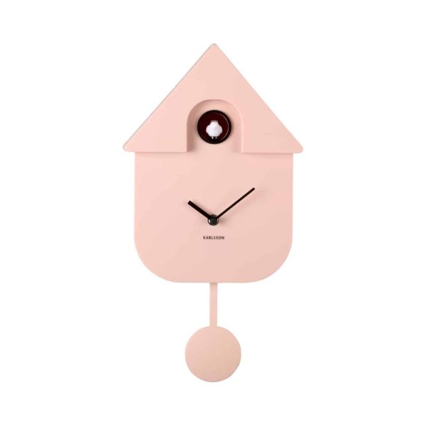 Karlsson Wall Clock Modern Cuckoo Soft Pink
