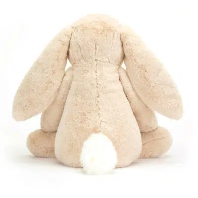 Jellycat Bashful Luxe Willow Bunny Huge back view of white tail