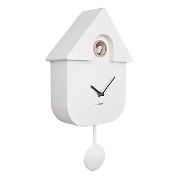 Karlsson Wall Clock Modern Cuckoo White