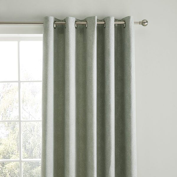 Laura Ashley Alnwick Sage Readymade Eyelet Curtains