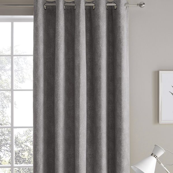 Laura Ashley Alnwick Steel Readymade Eyelet Curtains