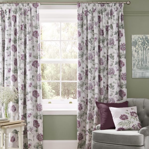 Laura Ashley Hepworth Grape Blackout Readymade Curtains