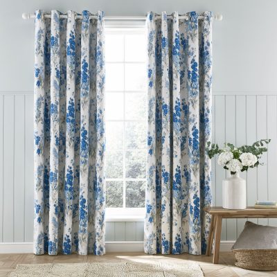 Laura Ashley Stocks Blue Sky Readymade Eyelet Curtains