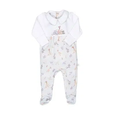 Wrendale Little Savannah African Animal Babygrow on white background
