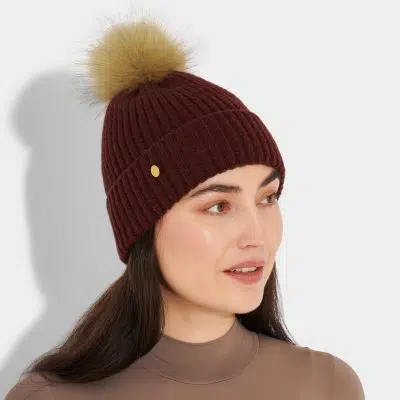 Katie Loxton Knitted Hat in Cacao