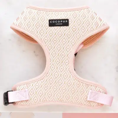 Cocopup Dog Harness - Luxe Embroidered Glitter Puperella Pink