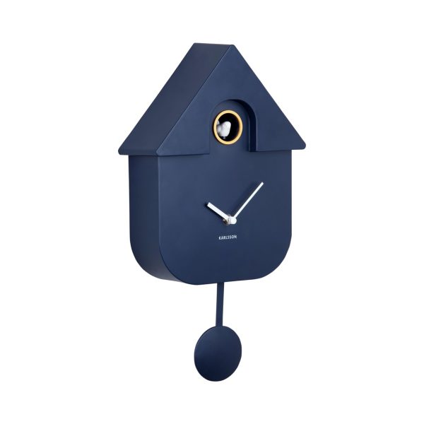 Karlsson Wall Clock Modern Cuckoo Dark Blue