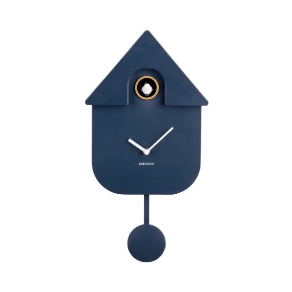 Karlsson Wall Clock Modern Cuckoo Dark Blue