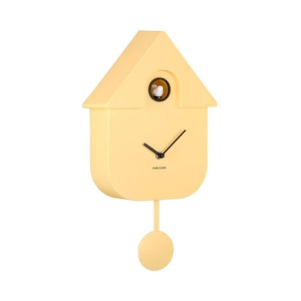 Karlsson Wall Clock Modern Cuckoo Soft Yellow