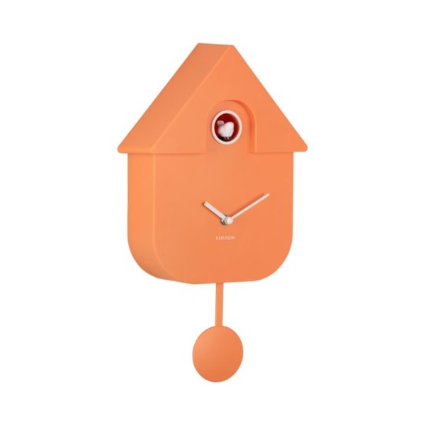 Karlsson Wall Clock Modern Cuckoo Orange