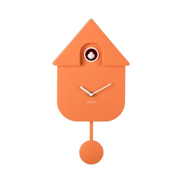 Karlsson Wall Clock Modern Cuckoo Orange