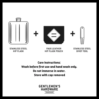 Gentleman’s Hardware Golfer's Hip Flask & Divot Tool Set instructions