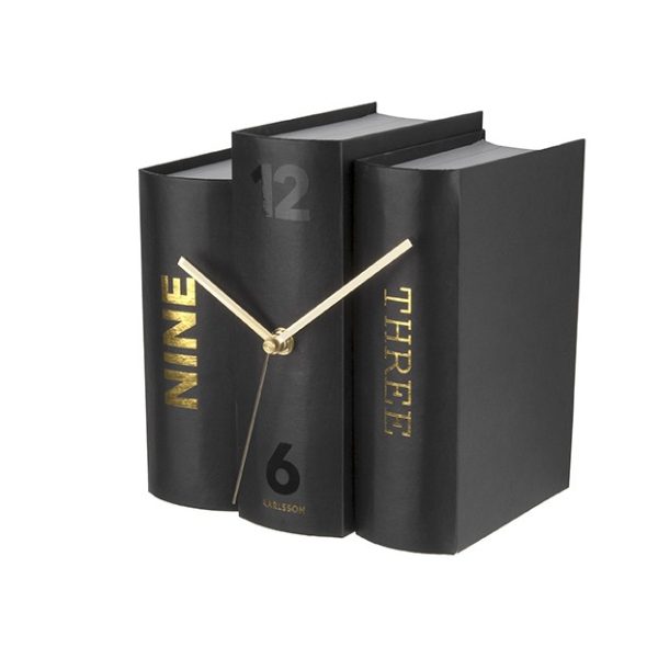 Karlsson Table Clock Book - Black