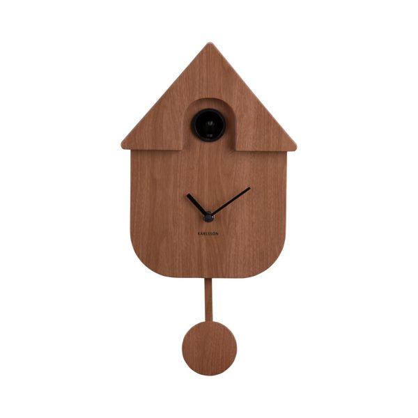 Karlsson Wall clock Modern Cuckoo Dark Wood face on image