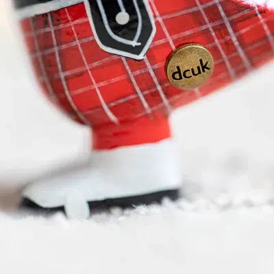 DCUK Scottish Guard Dinky Duck dcuk button detail