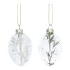 Gisela Graham Glass Dec 8cm – Egg w Dried Flowers, 2as