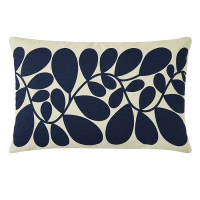 Orla Kiely Sycamore Stripe Space Blue Olive 40x60cm Feather Cushion