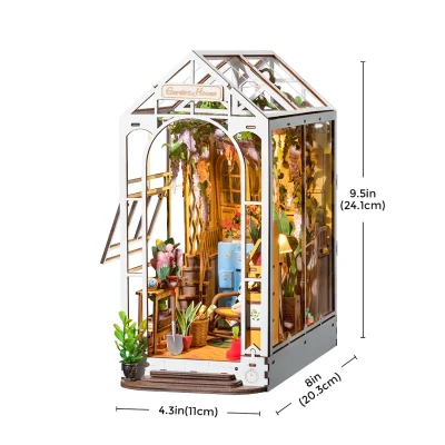 Rolife Holiday Garden House DIY Book Nook lifestyle dimensions