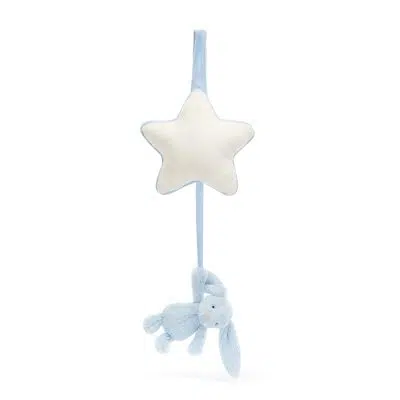 Jellycat Bashful Blue Bunny Musical Pull extended