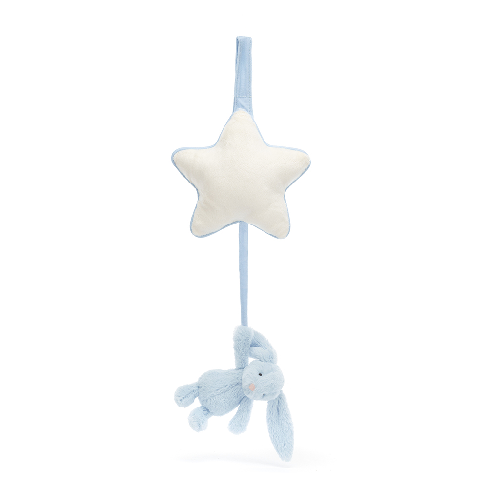 Jellycat Bashful Blue Bunny Musical Pull extended