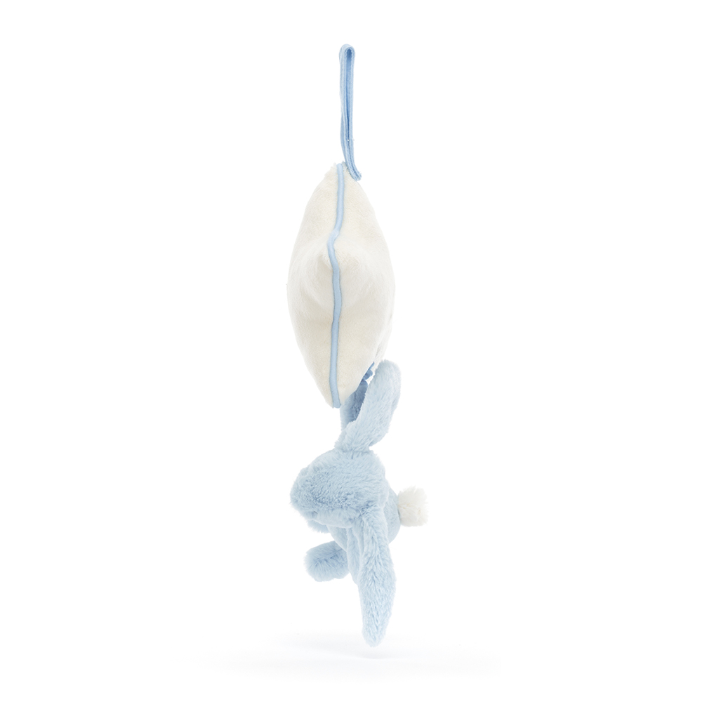 Jellycat Bashful Blue Bunny Musical Pull side