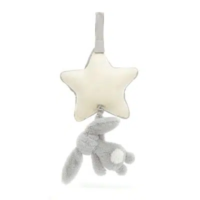 Jellycat Bashful Silver Bunny Musical Pull back