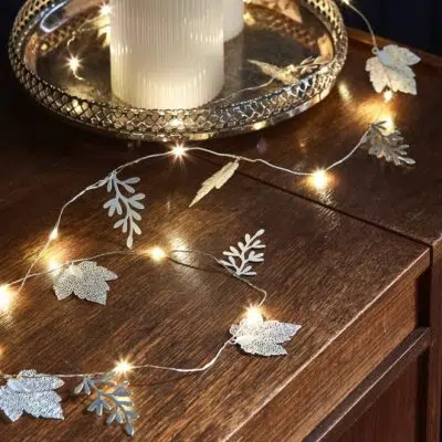 Lightstyle London Filigree Leaf Shimmer LED Lights (Silver)