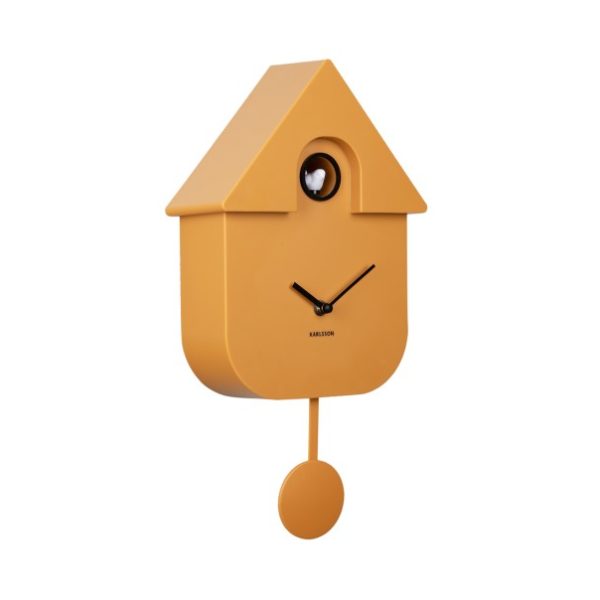 Karlsson Wall Clock Modern Cuckoo Ochre Yellow
