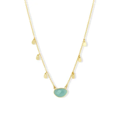 Ashiana London Summer Necklace Aqua Chalcedony on white background