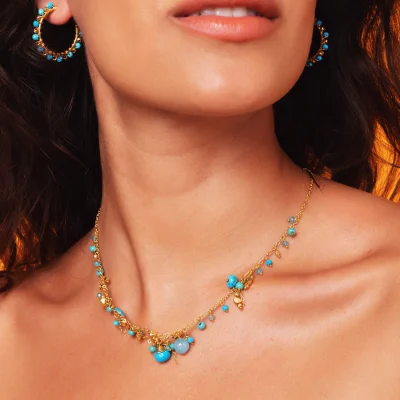 Alternative view of Ashiana Olive Necklace Turquoise