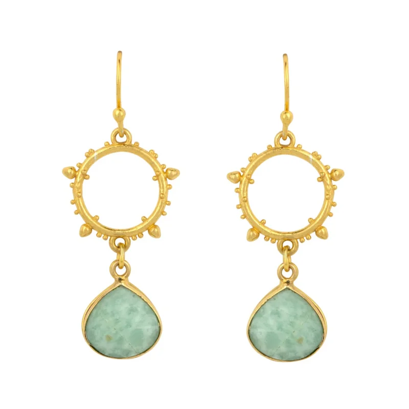 Ashiana London Allegra Amazonite Earrings on white background