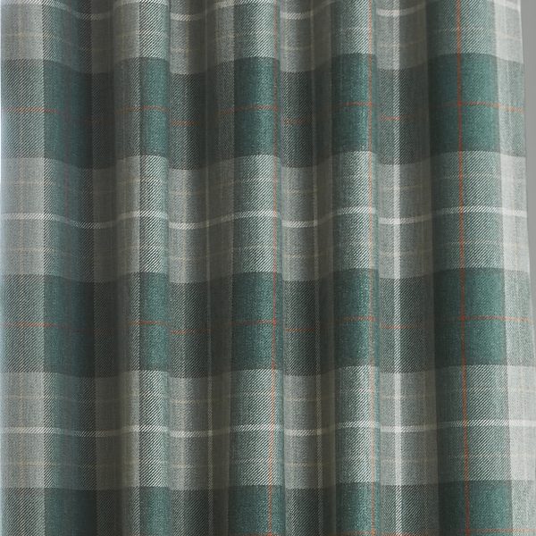 Laura Ashley Alfriston Check Sage Blackout Curtains close up